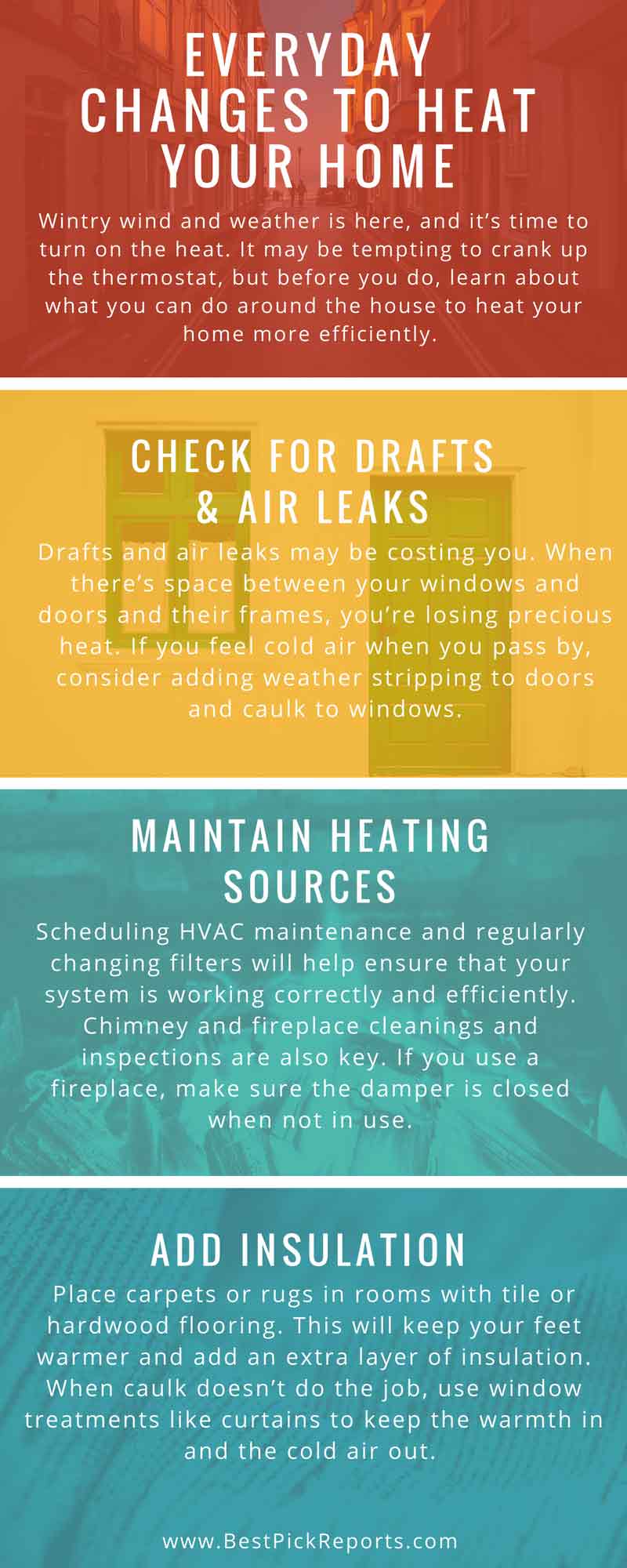 Infographic on Everyday Changes to Heat Your Home Best Pick Reports